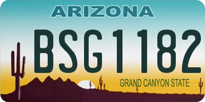 AZ license plate BSG1182