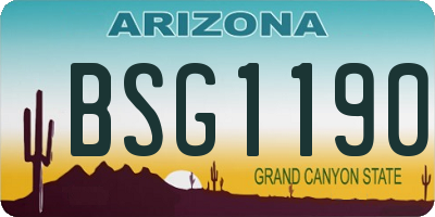 AZ license plate BSG1190