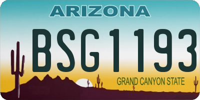 AZ license plate BSG1193