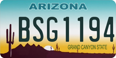 AZ license plate BSG1194