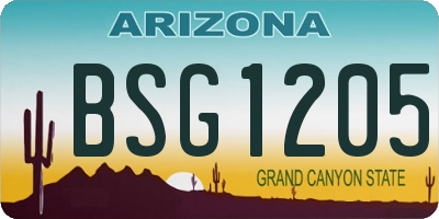AZ license plate BSG1205