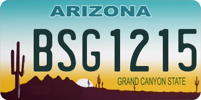 AZ license plate BSG1215