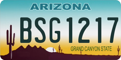AZ license plate BSG1217