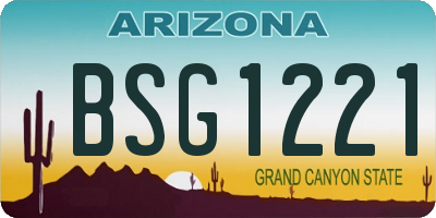 AZ license plate BSG1221