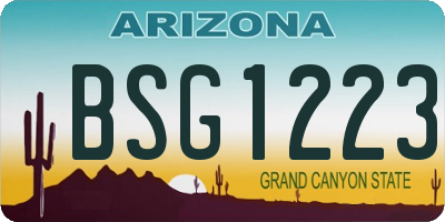AZ license plate BSG1223