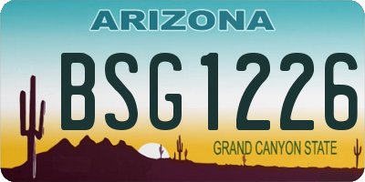 AZ license plate BSG1226