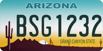 AZ license plate BSG1232