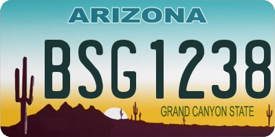 AZ license plate BSG1238