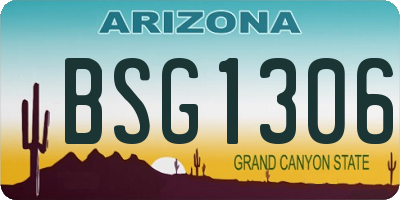 AZ license plate BSG1306
