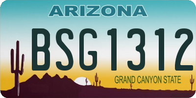 AZ license plate BSG1312