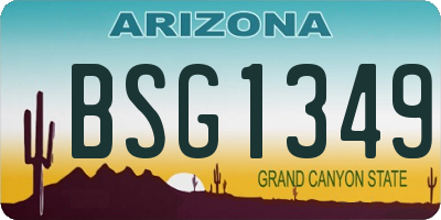 AZ license plate BSG1349