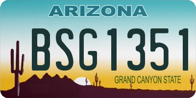 AZ license plate BSG1351