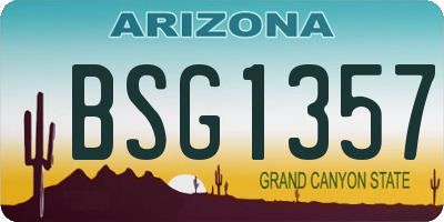 AZ license plate BSG1357