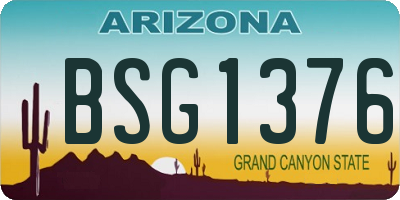 AZ license plate BSG1376