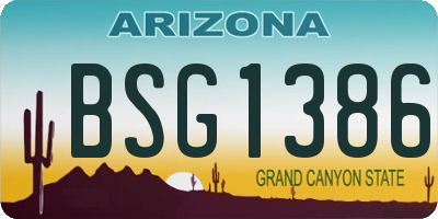 AZ license plate BSG1386