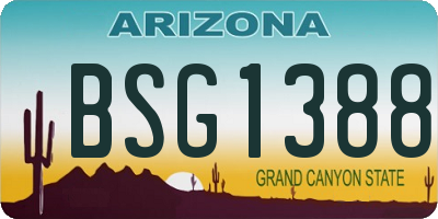 AZ license plate BSG1388