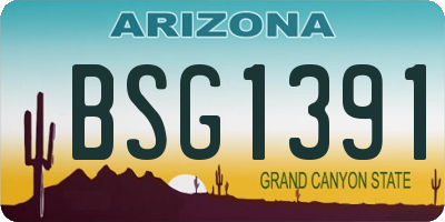 AZ license plate BSG1391