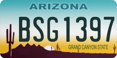 AZ license plate BSG1397