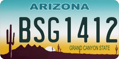 AZ license plate BSG1412