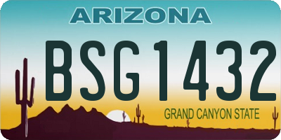 AZ license plate BSG1432
