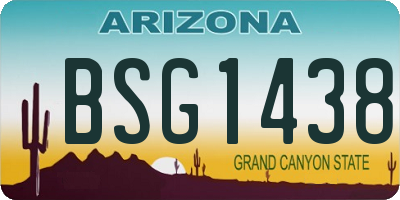 AZ license plate BSG1438