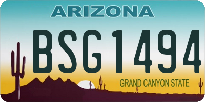 AZ license plate BSG1494
