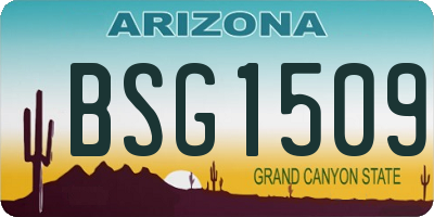 AZ license plate BSG1509