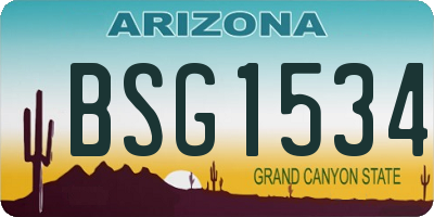 AZ license plate BSG1534