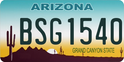 AZ license plate BSG1540