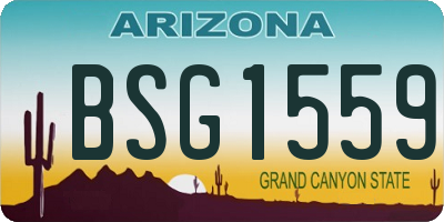 AZ license plate BSG1559