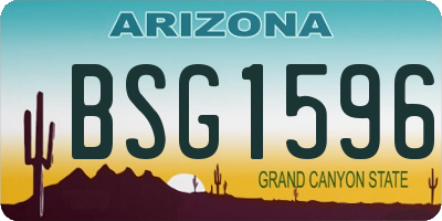 AZ license plate BSG1596