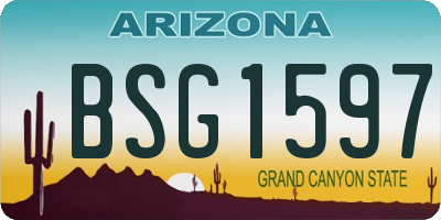 AZ license plate BSG1597