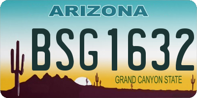 AZ license plate BSG1632