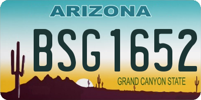 AZ license plate BSG1652
