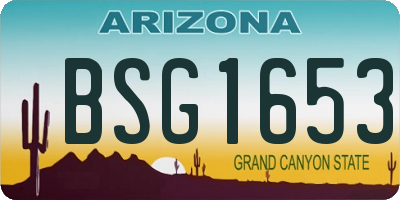AZ license plate BSG1653