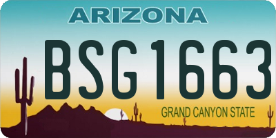 AZ license plate BSG1663