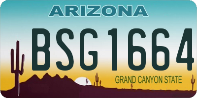 AZ license plate BSG1664