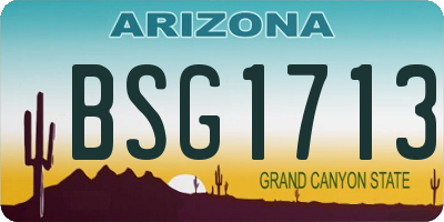 AZ license plate BSG1713