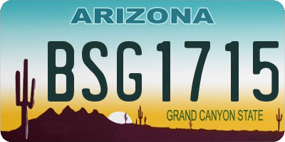 AZ license plate BSG1715