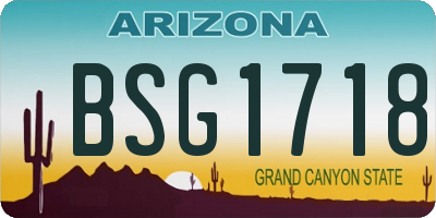 AZ license plate BSG1718