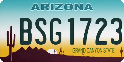 AZ license plate BSG1723