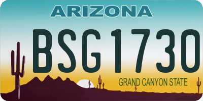 AZ license plate BSG1730