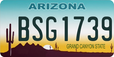 AZ license plate BSG1739