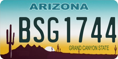 AZ license plate BSG1744