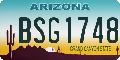 AZ license plate BSG1748