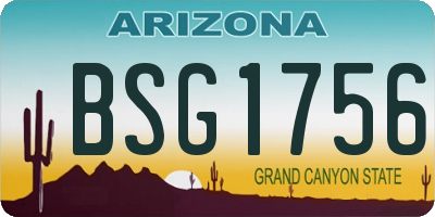 AZ license plate BSG1756
