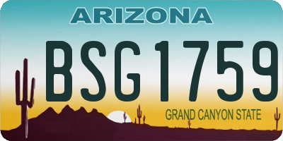 AZ license plate BSG1759