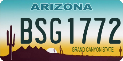 AZ license plate BSG1772