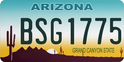 AZ license plate BSG1775