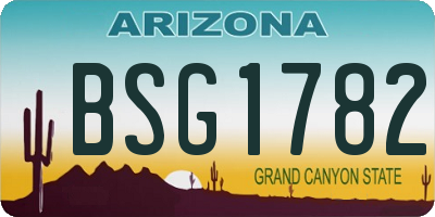 AZ license plate BSG1782